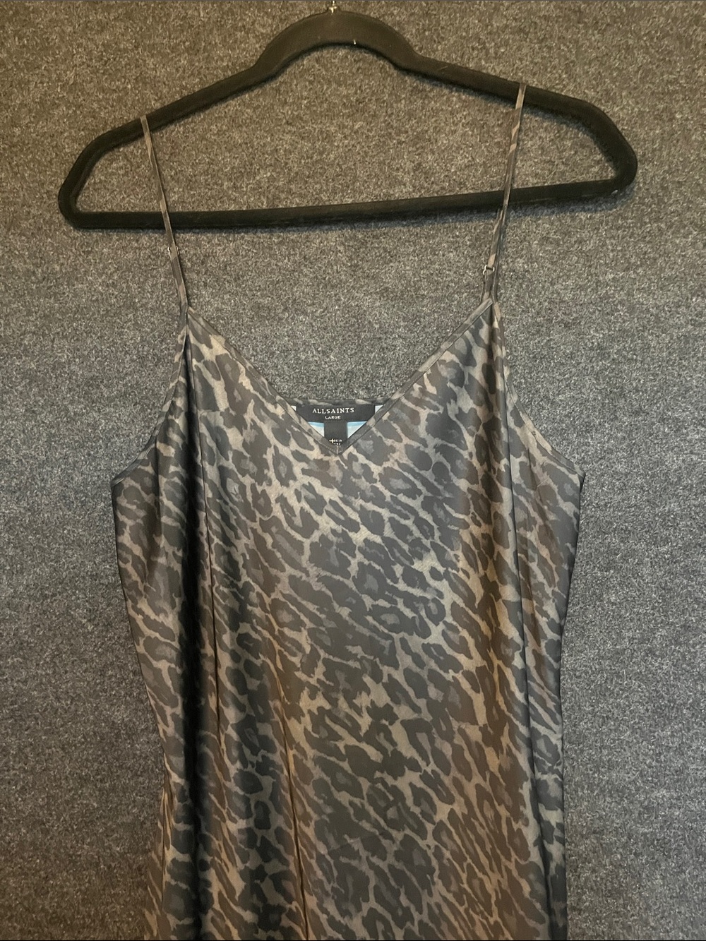 AllSaints Gray Leopard Print Maxi Slip Dress - Picture 3 of 7